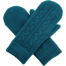 Load image into Gallery viewer, Winter Plush Fleece Lined Cable Knit Mitten
