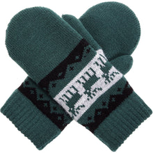 Load image into Gallery viewer, Winter Plush Fleece Lined  Reindeer Knit Mittens
