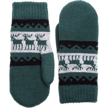 Load image into Gallery viewer, Winter Plush Fleece Lined  Reindeer Knit Mittens
