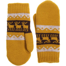 Load image into Gallery viewer, Winter Plush Fleece Lined  Reindeer Knit Mittens
