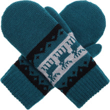 Load image into Gallery viewer, Winter Plush Fleece Lined  Reindeer Knit Mittens
