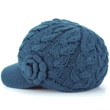 Load image into Gallery viewer, Women&#39;s Winter Warm Fleece Lined Knitted Beret Beanie Hat Cap
