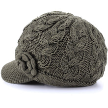 Load image into Gallery viewer, Women&#39;s Winter Warm Fleece Lined Knitted Beret Beanie Hat Cap
