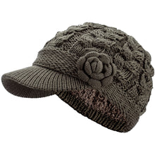 Load image into Gallery viewer, Women&#39;s Winter Warm Fleece Lined Knitted Beret Beanie Hat Cap
