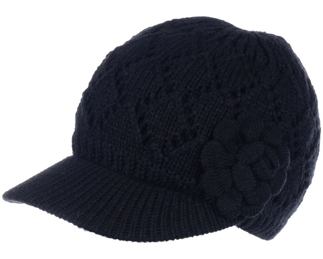 Women's Winter Fleece Lined Dimaond Knit Cap