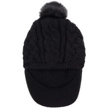 Load image into Gallery viewer, Women&#39;s Cable Ribbed Fleece Lined Newsboy Cabbie Cap
